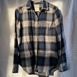 blue black and white flannel